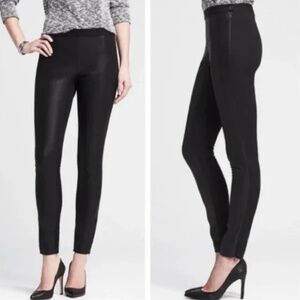 SLOAN-FIT WHITE FAUX-LEATHER FRONT LEGGING - BANANA REPUBLIC